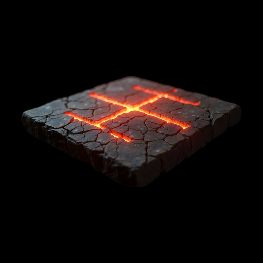 Pierre fissurée avec motif de lave - modele 3D gratuit
