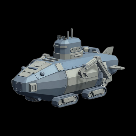 Sous-marin robotise 3D gratuit style cartoon