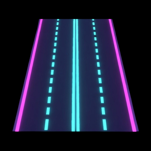 Route neon futuriste 3D gratuit stylisee