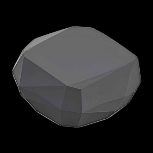Pierre polyédrique grise, asset 3D - modele 3D gratuit