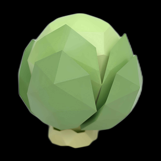 Chou de Bruxelles 3D Low Poly