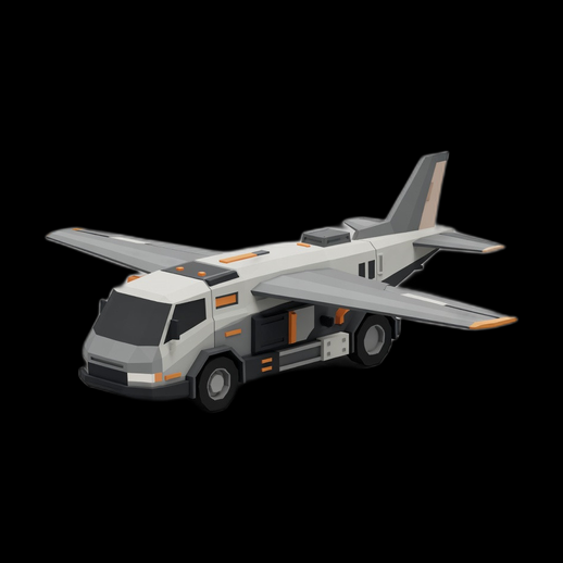 Vehicule avion camion 3D gratuit low poly