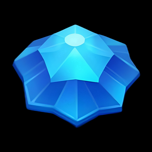 Gemme bleue 3D lumineuse