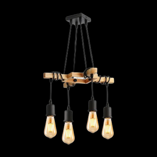 Lustre industriel bois 3D gratuit vintage - modele 3D gratuit