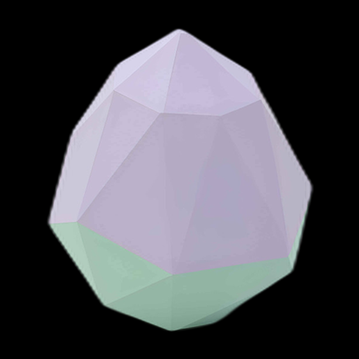 Géode Low-Poly lilas et vert
