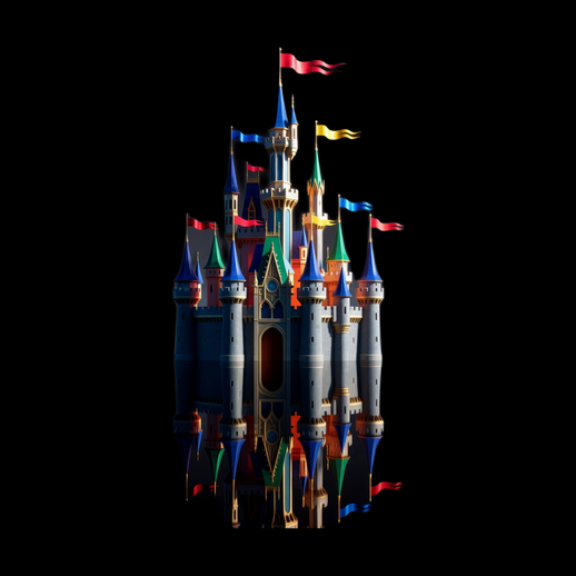 Chateau fantasy 3D gratuit avec tours colorees