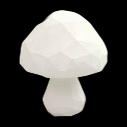 Champignon 3D Low Poly Blanc