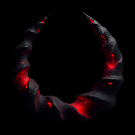 Corne démoniaque 3D avec lave - modele 3D gratuit
