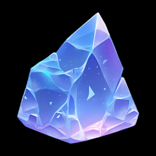 Cristal magique bleu et violet