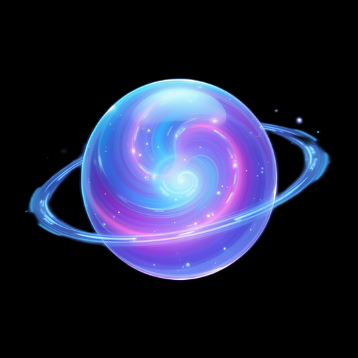 Planète brillante avec anneau lumineux