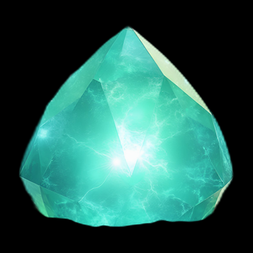 Cristal Turquoise Lumineux en 3D