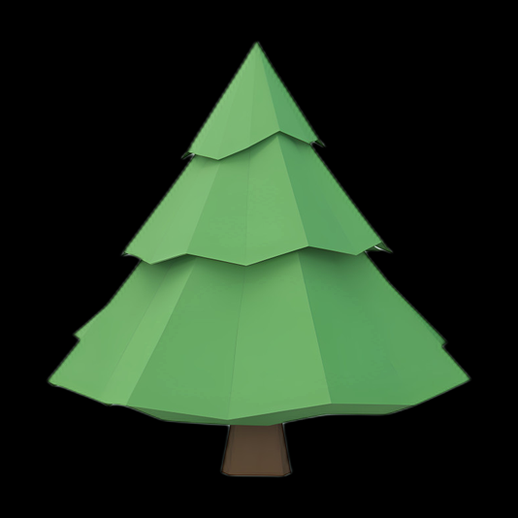 Arbre low-poly vert simple