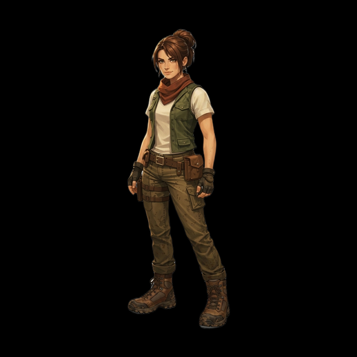 Personnage femme aventurière 3D gratuit style exploration - modele 3D gratuit
