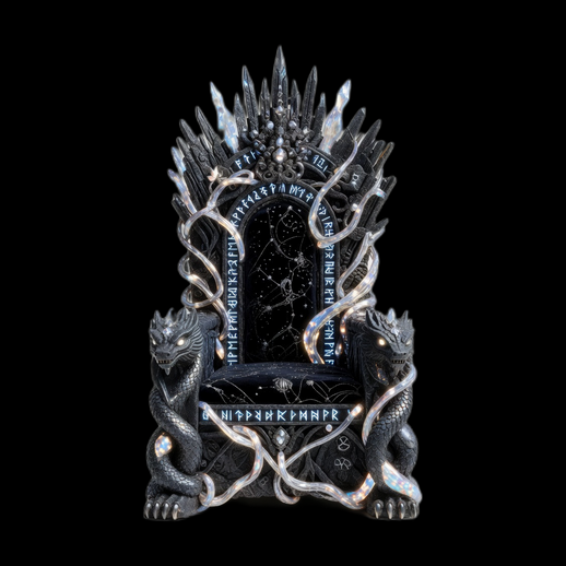 Trone fantasy 3D gratuit avec dragons runiques