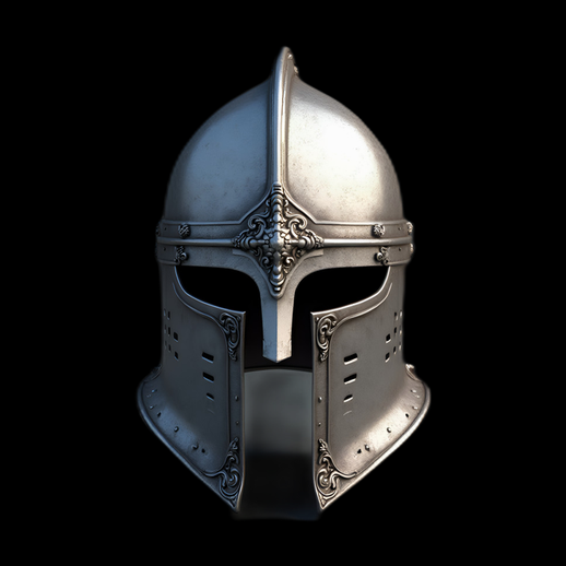 Casque de chevalier médiéval détaillé en 3D