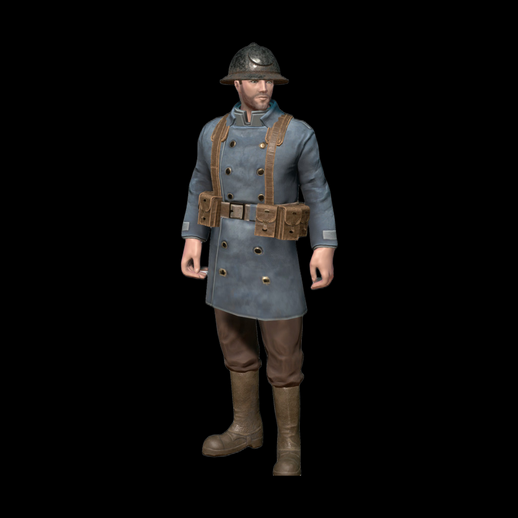 Soldat WW1 3D gratuit uniforme militaire - modele 3D gratuit