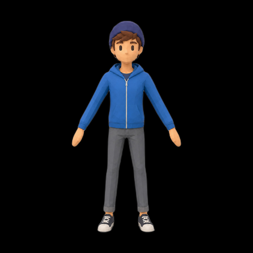 Personnage garçon stylisé 3D gratuit hoodie bleu