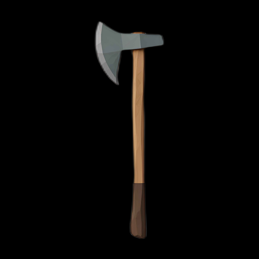 Hache stylisée Low Poly