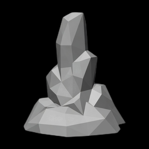 Rocher low poly 3D gratuit stylise