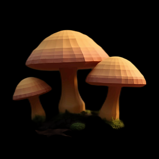 Asset 3D : champignons stylisés