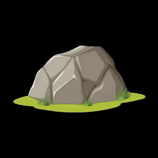 Rocher stylise 3D gratuit avec herbe