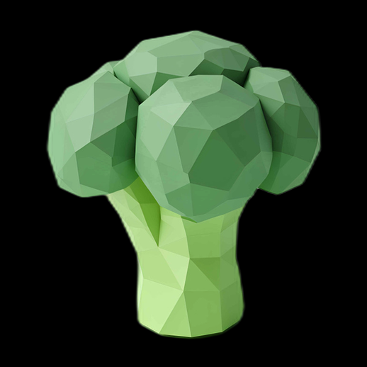 Brocoli Low Poly en 3D