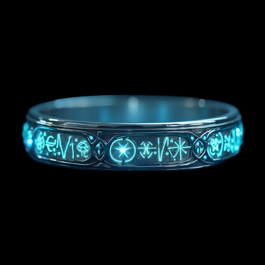 Bague Magique Luminescente avec Symboles Anciens
