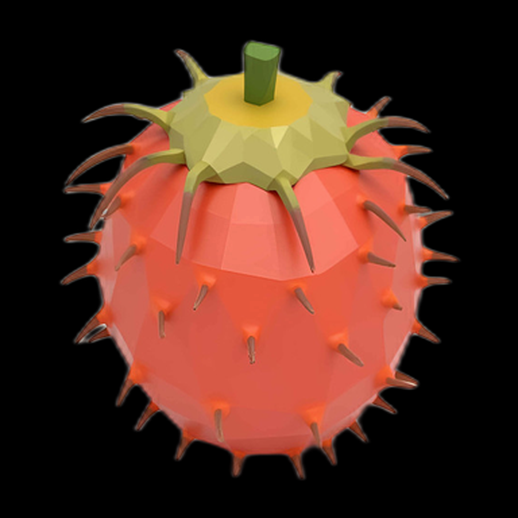 Asset 3D: Fruit exotique stylisé