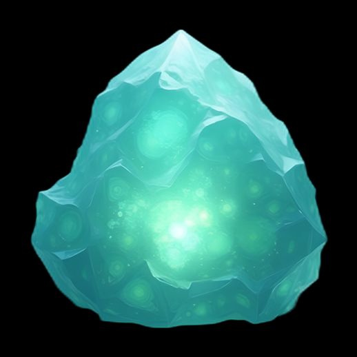 Cristal translucide bleu éclatant