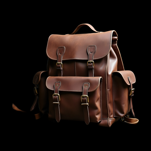Sac à dos en cuir marron