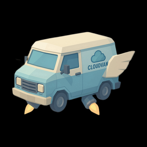 Camionnette volante 3D gratuit style cartoon