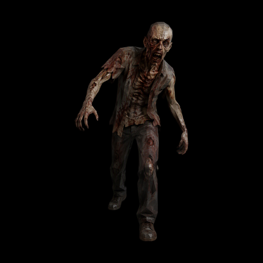 Zombie horrifique 3D gratuit style jeu vidéo - modele 3D gratuit