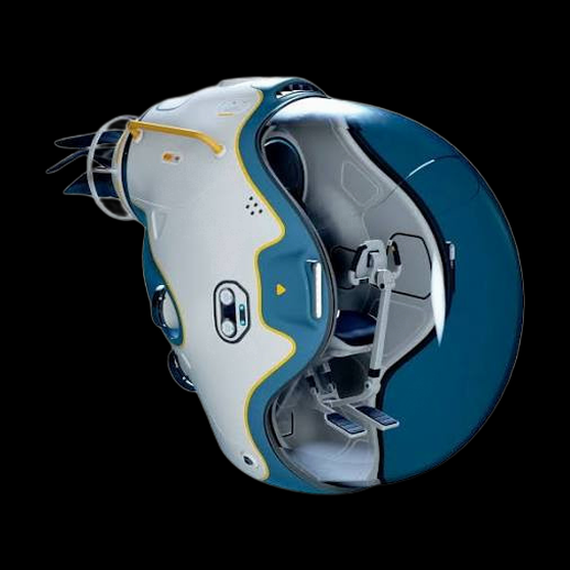 Capsule spatiale futuriste 3D gratuit avec cockpit ouvert