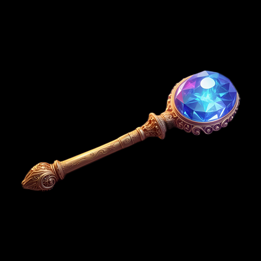 Sceptre orné d'une gemme bleue