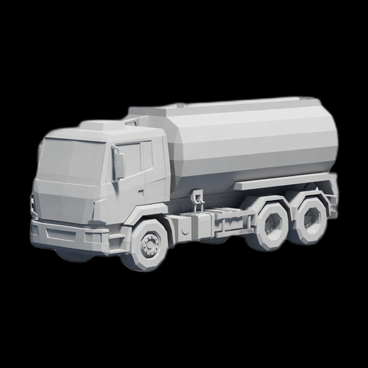 Camion citerne 3D gratuit low poly industriel