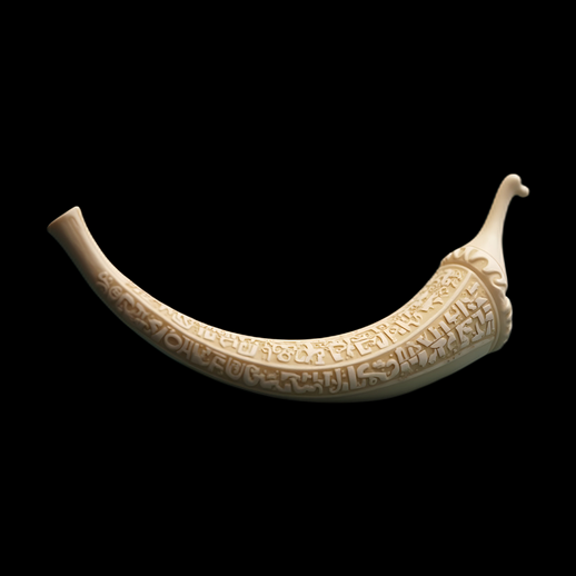 Corne d'ivoire sculptée antique