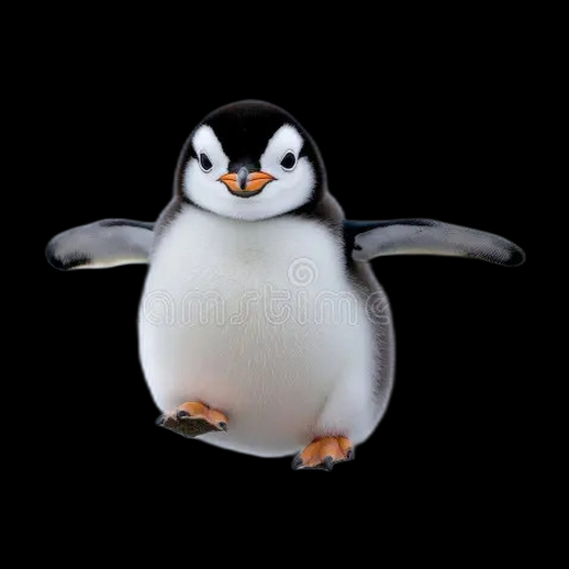 Pingouin mignon 3D gratuit style cartoon