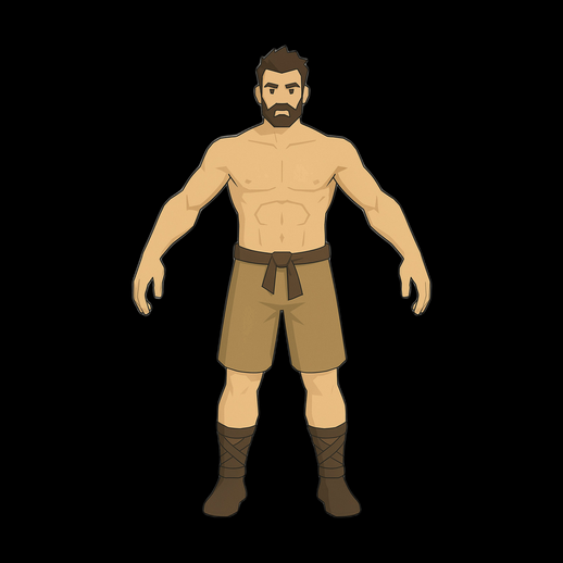 Homme musclé aux cheveux bruns