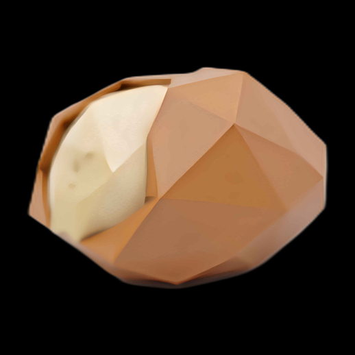Low-poly Peach Asset 3D