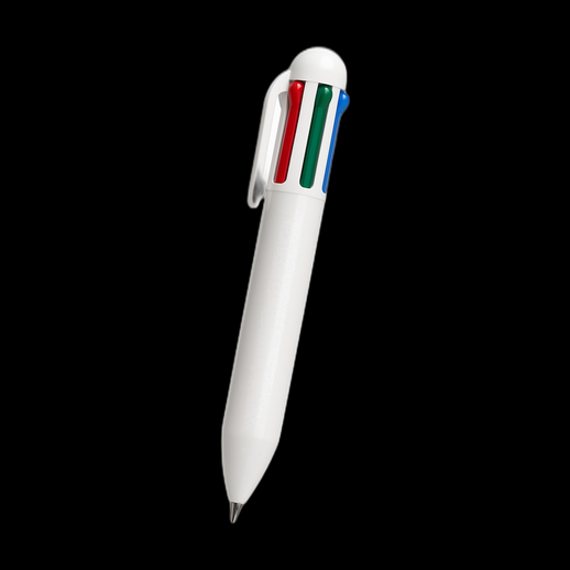 Stylo 4 couleurs blanc