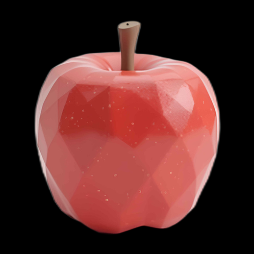 Pomme rouge 3D à facettes
