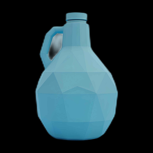 Jerrican d'eau polygonale 3D bleu