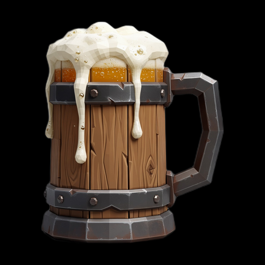 Chope de bière 3D Low-Poly