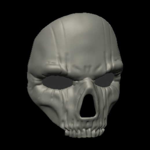Masque de crâne 3D gris brut