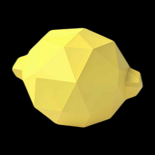 Citron 3D Low Poly Jaune