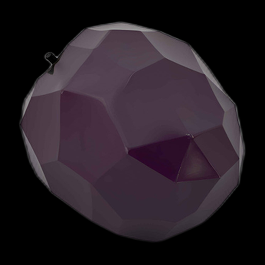 Objet 3D violet facetté lustré