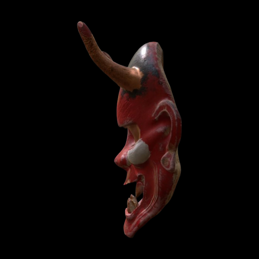 Masque demon 3D gratuit rouge avec corne