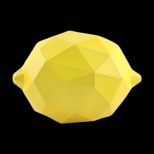 Citron 3D Géométrique Jaune Vif