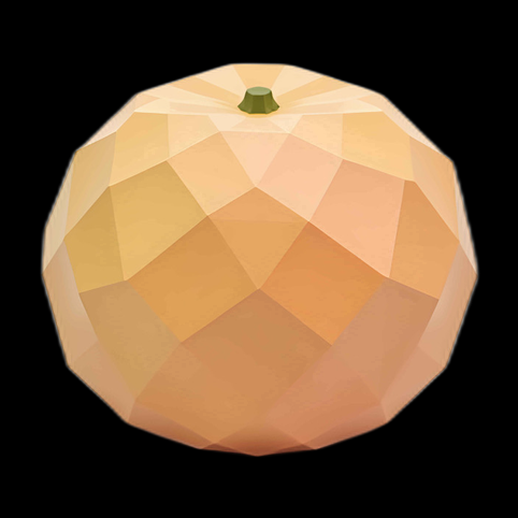 Citrouille 3D low poly isométrique