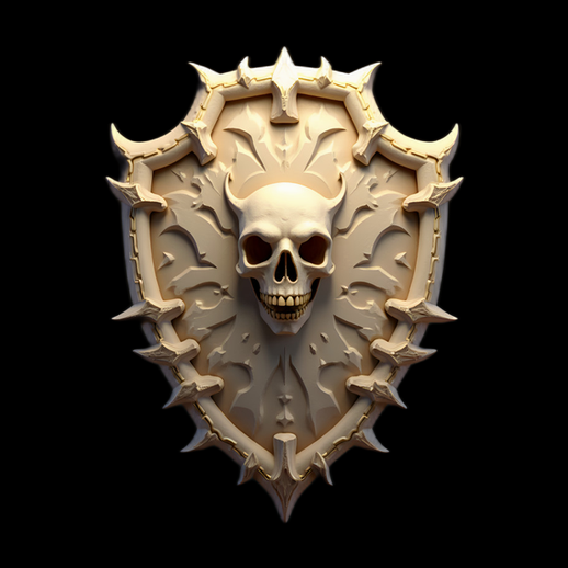 Bouclier avec crâne démoniaque 3D